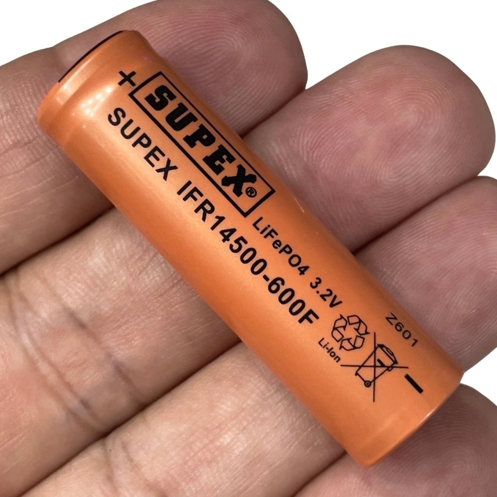 Supex%20IFR14500-600F%203.2V%20600mAh%20LiFePO4%20Düz%20Kafa%20(Başsız)%20Şarjlı%20Pil