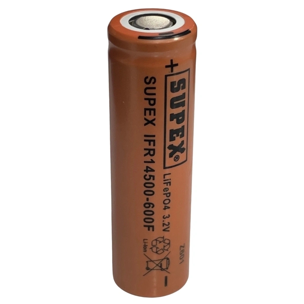 Supex%20IFR14500-600F%203.2V%20600mAh%20LiFePO4%20Düz%20Kafa%20(Başsız)%20Şarjlı%20Pil
