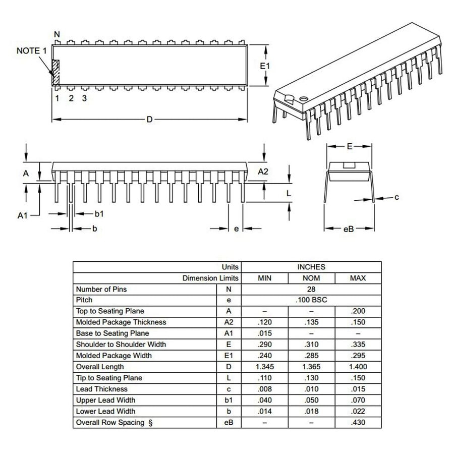 PIC18F2520-I/SP%20DIP-28%208-Bit%2040MHz%20Mikrodenetleyici