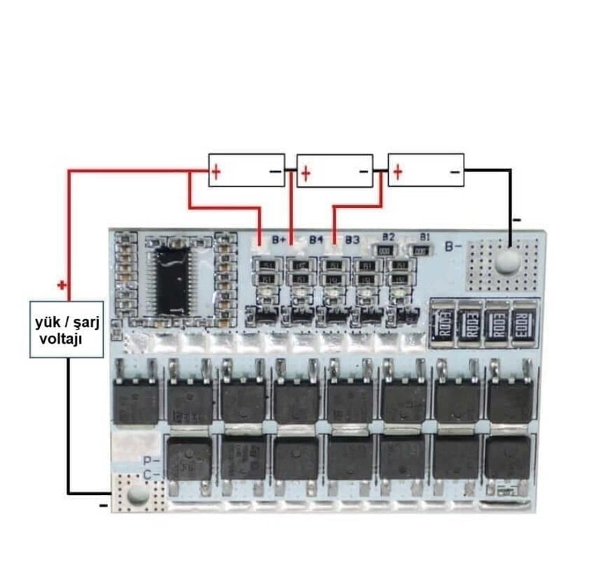 5S%20100A%20LiFePO4%20Balanslı%20BMS%20Devresi