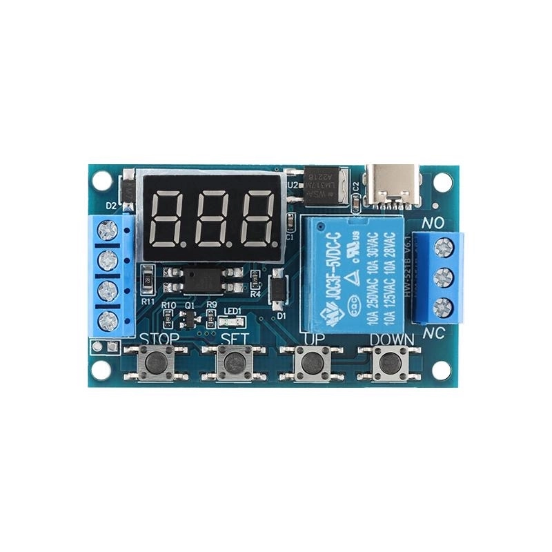 Zaman%20Ayarlı%20Röle%20Kartı%20Zamanlayıcı%206-30V/Type-C%20Girişli(5V)%20DC