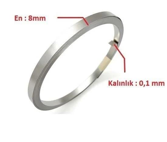 Nikel Kaplı Punta Teli Nikel Şerit 0.10x8mm - 10 Metre