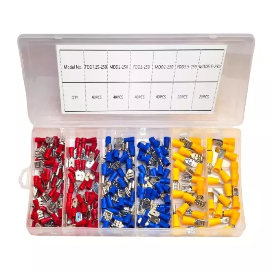 IC-274F Kutulu İzoleli Faston Tip Dişi Erkek Kablo Ucu Seti 200 Parça