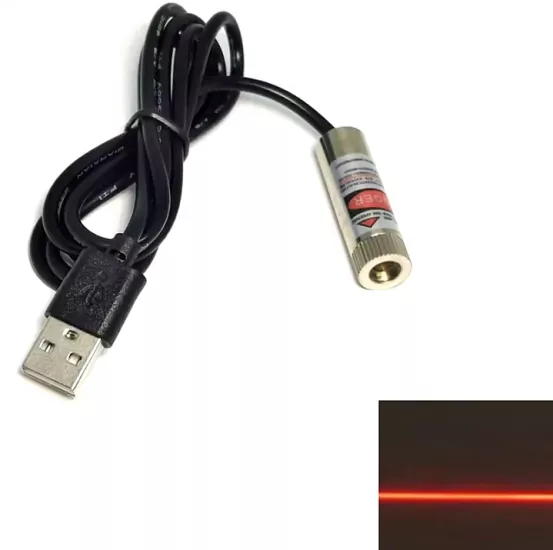 Usb Kablolu Kırmızı Çizgi Lazer 5V 12mm 650nm 5mW