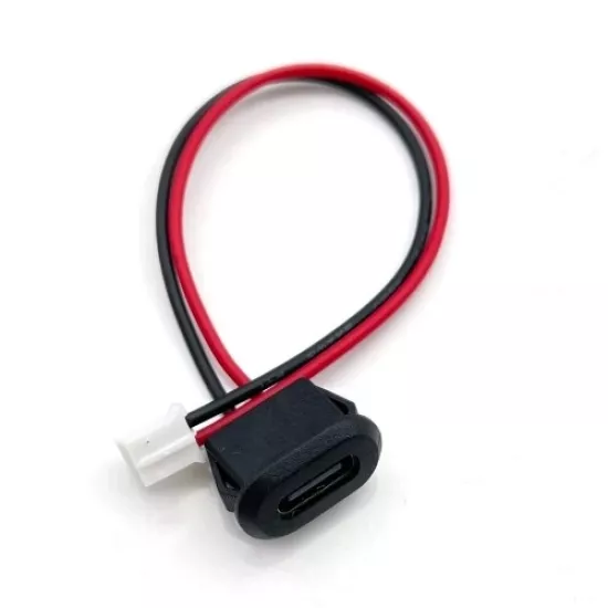 2 Pin Type-C USB Uzatma Kablosu 10 cm Siyah