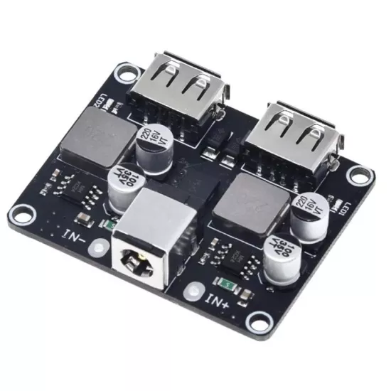 QC3.0 QC2.0 12-30V USB DC-DC Step Down Dönüştürücü 2 Kanallı Şarj Modülü – DC Jak Girişli