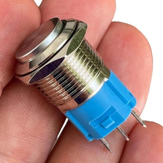 E64 16mm Metal Kalıcı Buton Çıkık Kafa Ledsiz 1NO/1NC