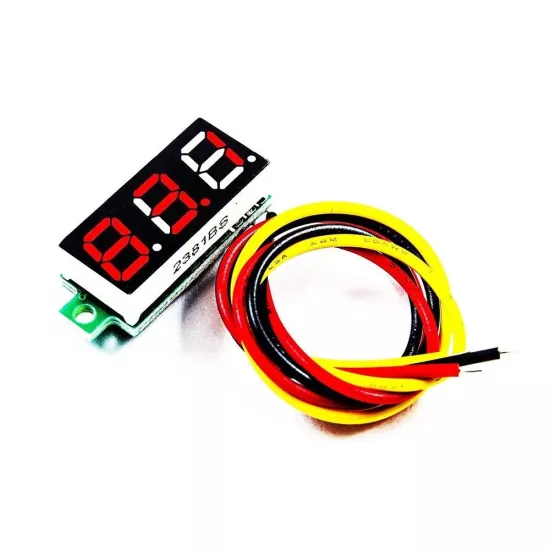 0.28 inç DC 0–100V 3 Kablolu Kırmızı Dijital Panel Voltmetre
