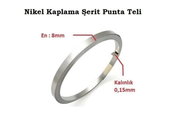 Nikel Kaplı Punta Teli Nikel Şerit 0.15x8mm - 10 Metre