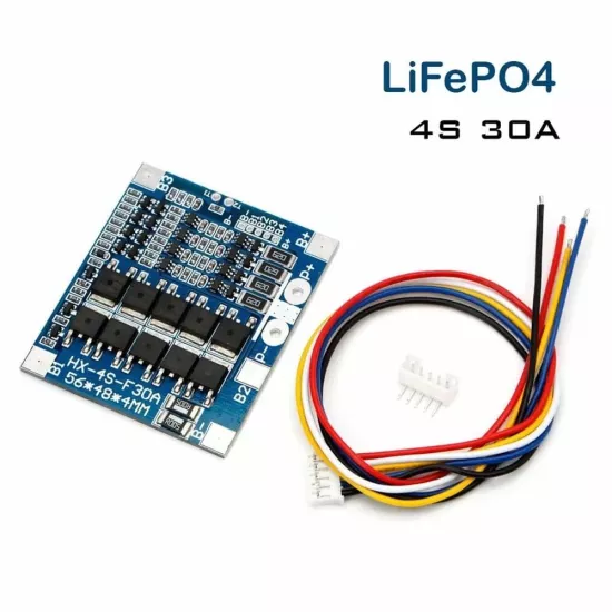 4S 30A LiFePO4 BMS Devresi Kablolu – Balanslı Şarj Koruma Modülü