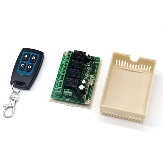 4 Kanal 12V 433Mhz Uzaktan Kumanda Devresi Kutu Dahil