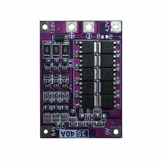 3S 40A Balanslı Lityum Batarya BMS (Mor PCB) - 12.6V